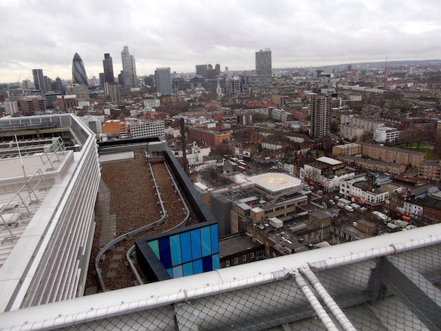 Looking down at the old pad...