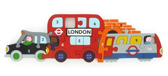 A hand-crafted jigsaw of London's iconic transport options.
