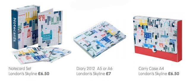 Stationery with a London skyline theme.