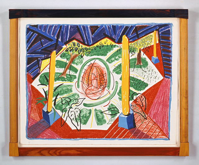 View of Hotel Well II, 1984-5. Lithograph in frame designed by the artist. Frame: 74.6 x 92.7 cm. Edition of 75