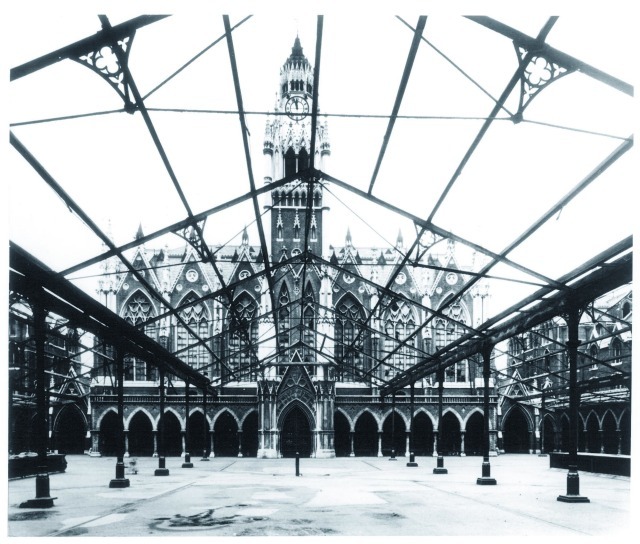 The Columbia Market in Bethnal Green, designed by Henry Darbishire and built in 1864-69 to benefit the East End of London.  A magnificent Gothic folly, it closed in 1885, was bought by the London County Council in 1915 and cleared to build flats between 1958 and 1966. 