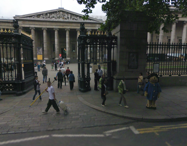 Outside the British Museum.