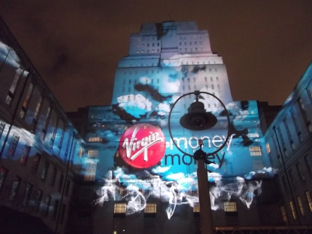 Virgin money senate house 3d projection Virgin money senate house 3d projection