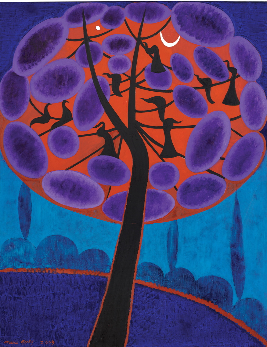 Roosting Peacocks, Maro Gorky, Courtesy Long &amp; Ryle Gallery