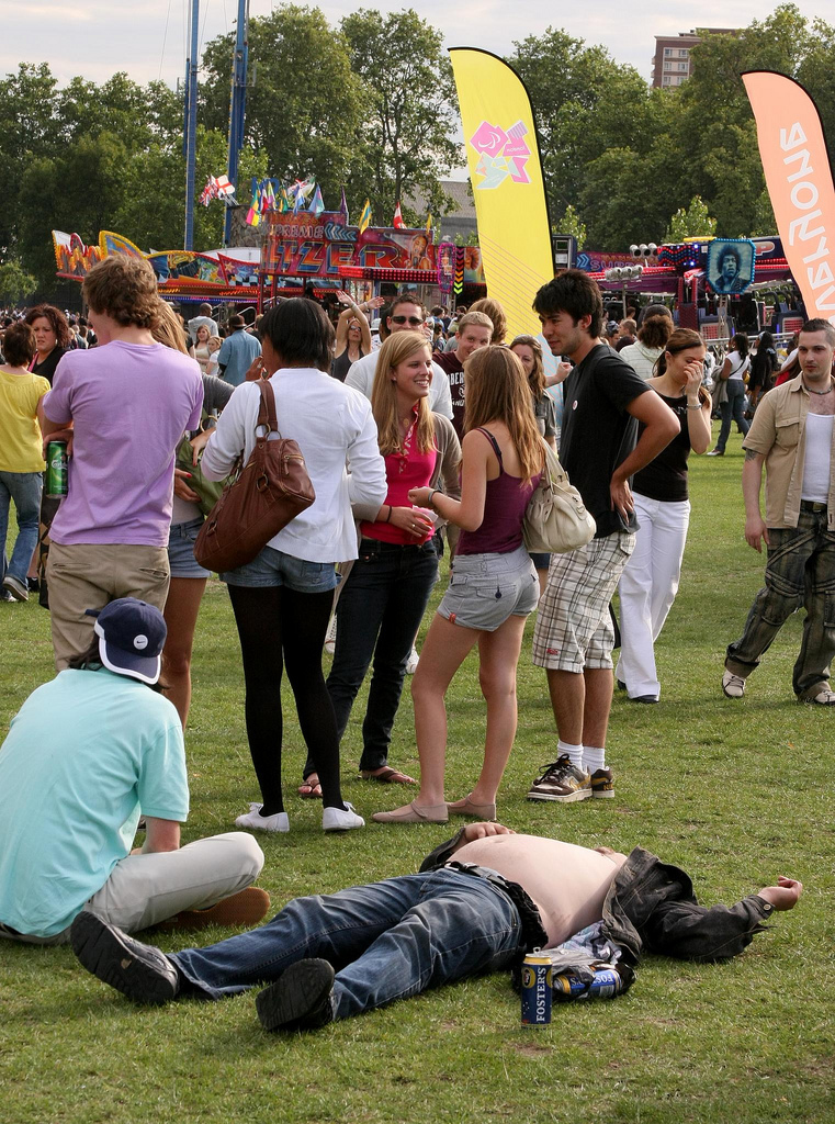 Gone but not forgotten (except by the chap having a lie down perhaps), Ken's Rise Festival in 2008, by Luke Robinson
