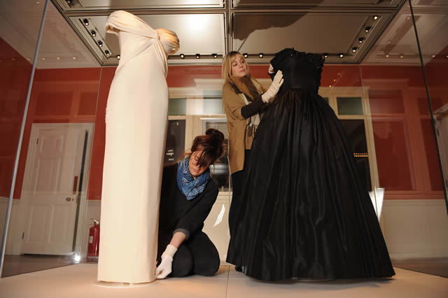In the Diana section, you can see her Catherine Walker ivory silk dress and a black silk taffeta gown by Emanuel. Photo by Nick Wilkinson/newsteam.co.uk