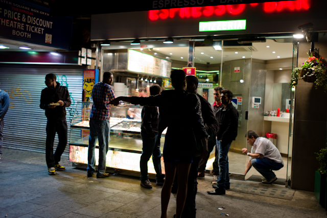 Time: 04:56, Location: Leicester Square, Title: "A Fight"