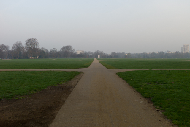 Time: 06:23, Location: Hyde Park, Title: "An Empty Path"