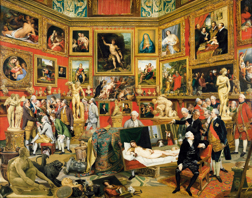 Johan Zoffany RA: Society Observed
 10 March 2012 to 10 June 2012
 
 Key. 50  
 
 Johan Zoffany
 The Tribuna of the Uffizi, 1772-7
 Oil on canvas
 123.5 x 155 cm
 The Royal Collection, Her Majesty Queen Elizabeth II
 Photo The Royal Collection copyright 2011, Her Majesty Queen Elizabeth II
 