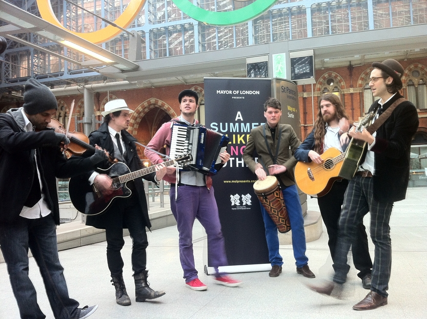 All together at the concourse at Kings Cross St. Pancras