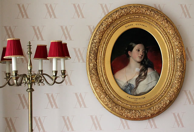 The famous, "sexy" Franz Xaver Winterhalter portrait of Queen Victoria, aged 24, hangs in the Love Room in Kensington Palace. Aparantly, it was Prince Albert's favourite. 