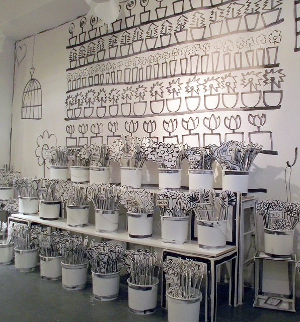 Anna Bruder's 2D wooden blooms by Peter Berthoud