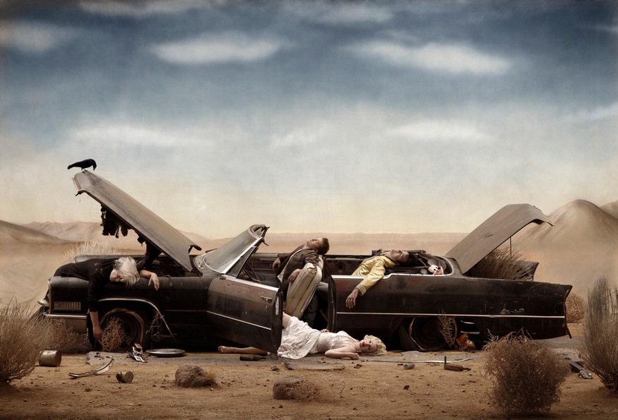 Gerard Rancinan, On the way back from Disneyland. Courtesy Opera Gallery.