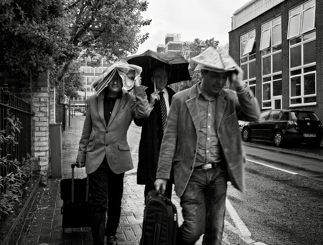 Paper umbrellas by Chris McCrossen