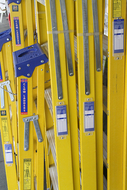 Yellow ladders by Richard Parmiter