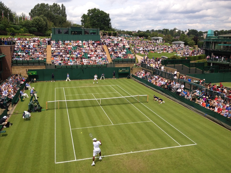 Donald Young in action on Court 18