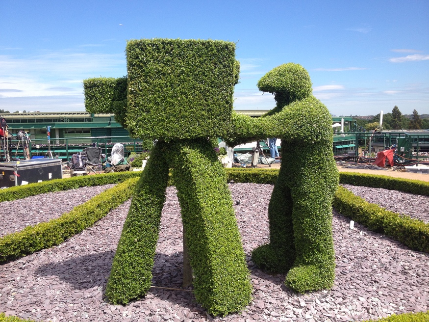The topiary captures the action