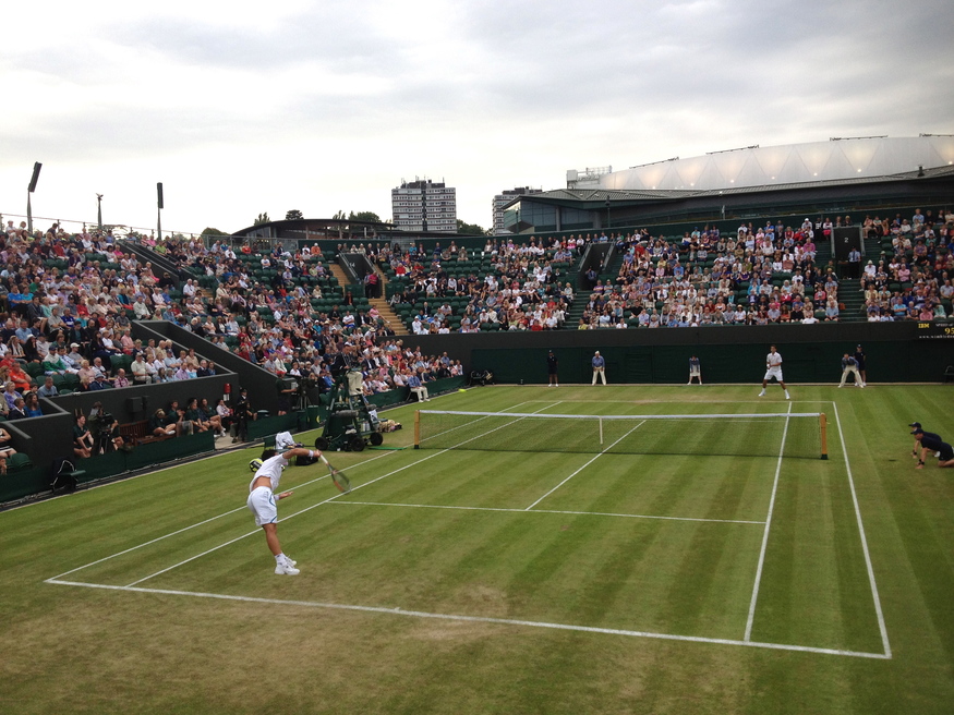 Janko Tipsarevic lifts off on Court 2