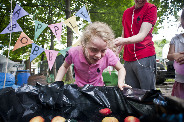 Apple bobbling competition.