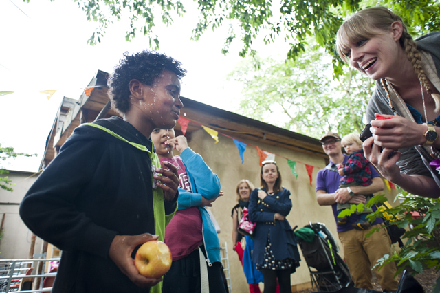 Apple bobbling winner with an impressive time of 3.1s.