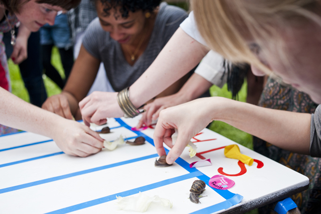 Snail racing.