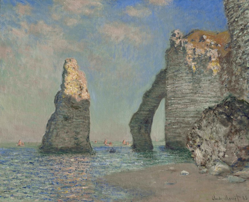 Claude Monet, The Cliffs at Etretat. Copyright Sterling and Francine Clark Art Institute,  Williamstown, Massachusetts, USA
