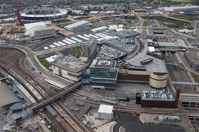 Stratford station, at the edge of the Olympic Park