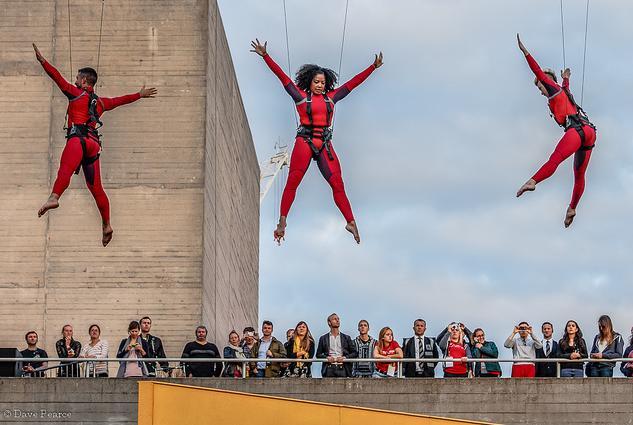 More Speed Angels acrobatics on the South Bank / photo by Dave Pearce