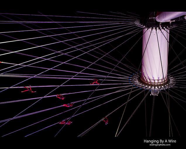 Tiny humans in the London Eye's spokes / photo by esslingerphoto.com