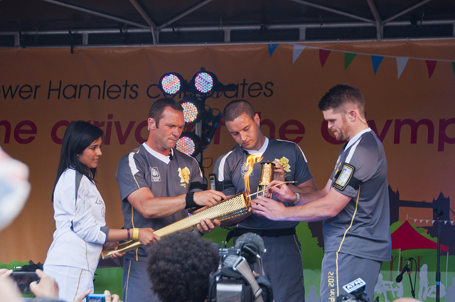 Tahmina Begum on stage at Stepney Green Park / photo by 1FAM