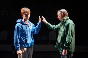 THE CURIOUS INCIDENT OF THE DOG IN THE NIGHT-TIME National Theatre 2012
LUKE TREADAWAY as Christopher Boone and PAUL RITTER as Ed
Photo by Manuel Harlan