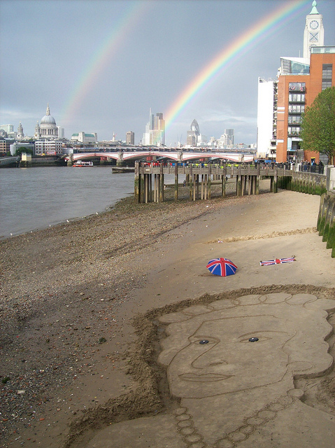 The Queen and some rainbows.