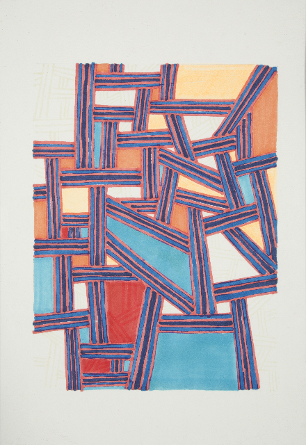 Julia Vogl, Destination - red, turquoise &amp; orange. Courtesy Jerwood drawing prize