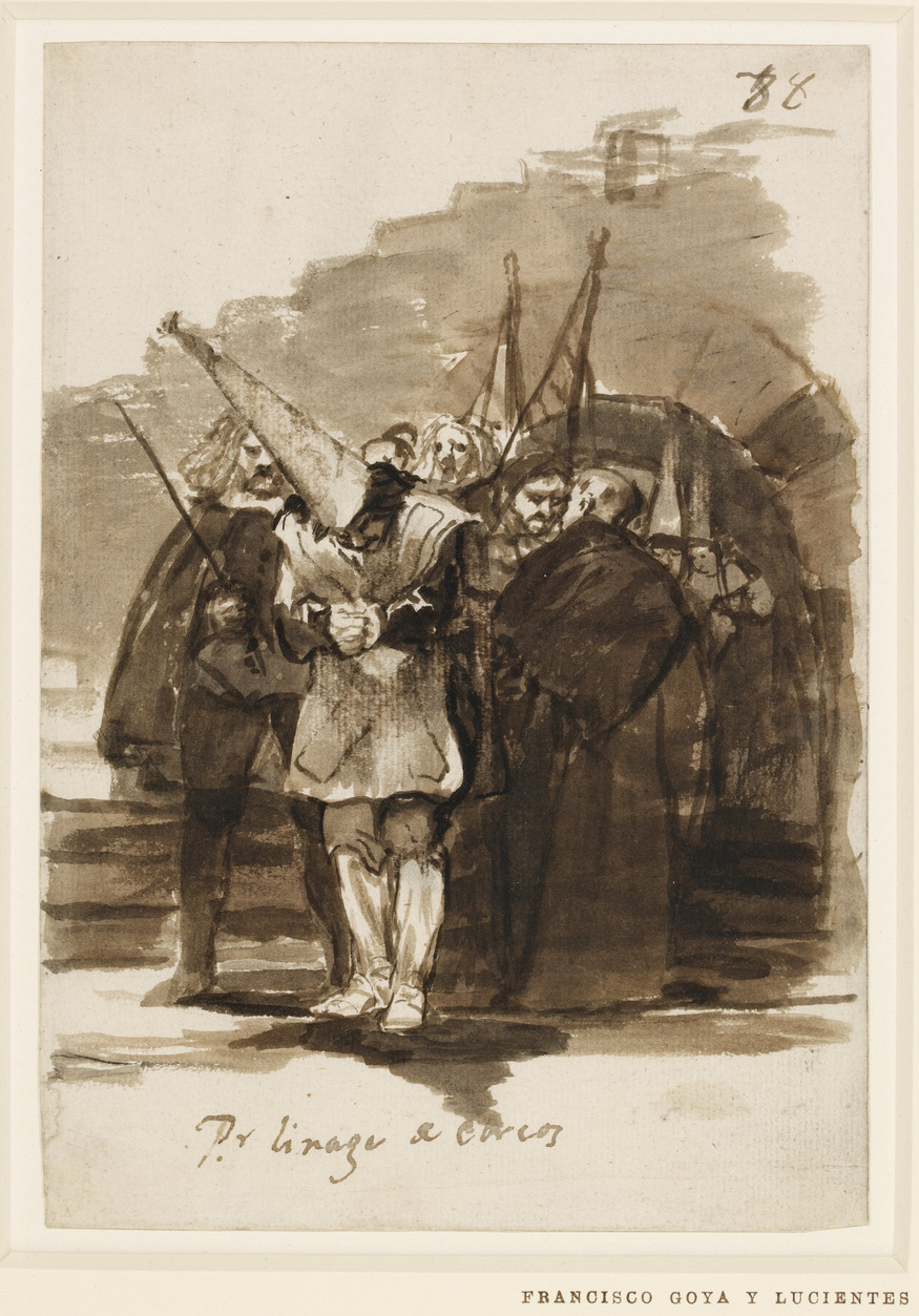 For being of Jewish ancestry, 1814-24, Francisco Goya (1746-1828). Drawing, 205 x 142 mm. Copyright of the Trustees of the British Museum