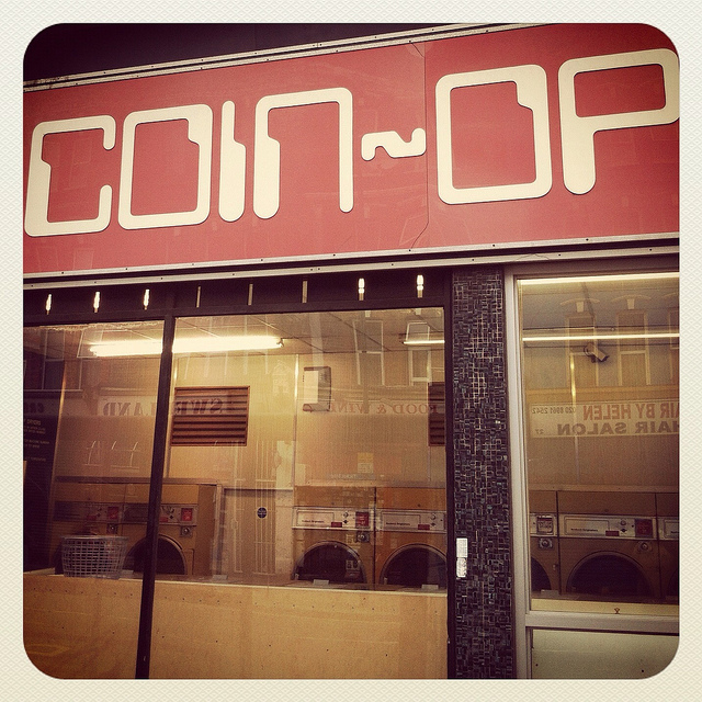 Retro signage at this Harlesden laundromat, by Flamenco Sun