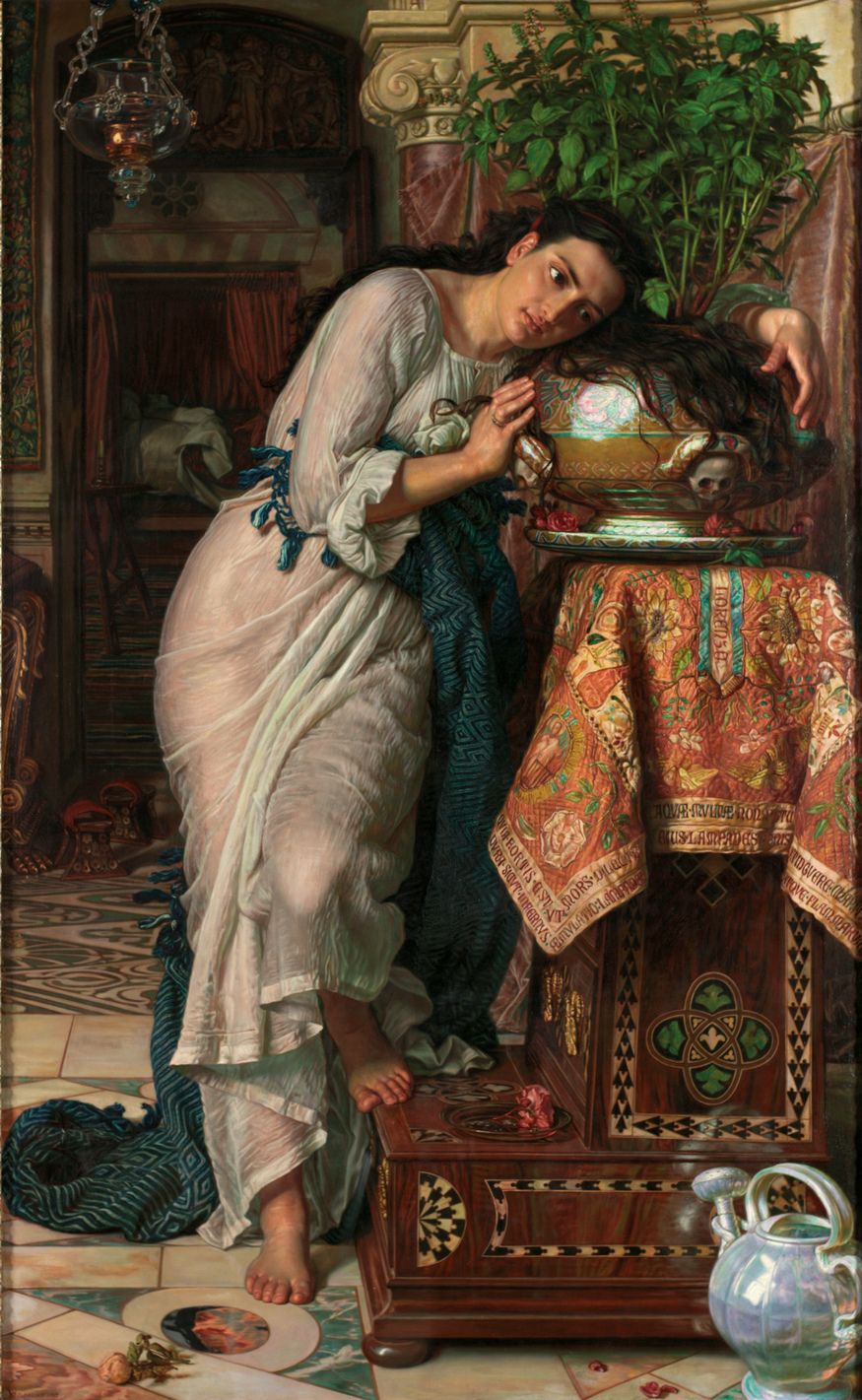 William Holman Hunt, Isabella and the Pot of Basil 1866-8, retouched 1886. Laing Art Gallery, Newcastle upon Tyne