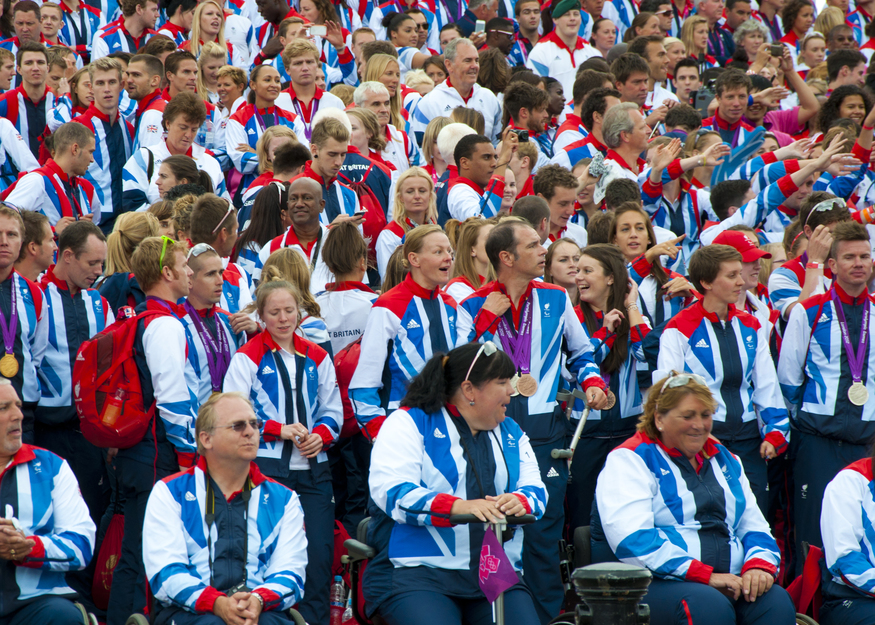 Team GB assembled in front of the Palace. (Andy Thornley)
