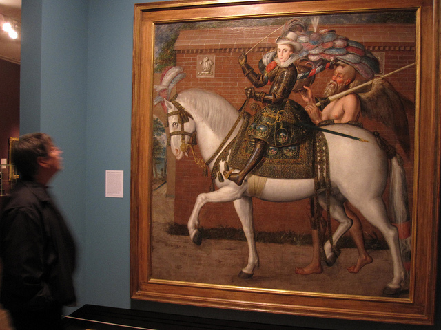 Another astonishing Peake portrait, this time a near-life-size allegorical picture of the Prince on horseback, dragging a naked Father Time along by the hair