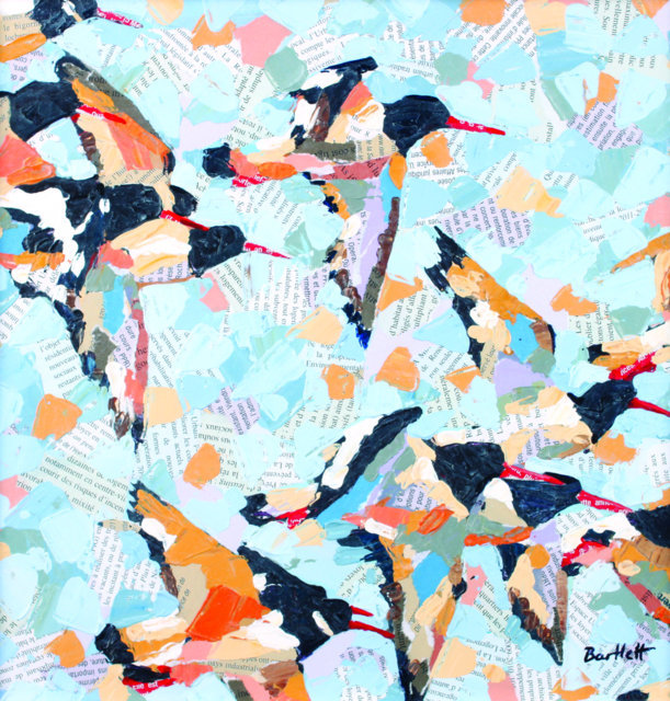 Paul Bartlett, Oystercatcher Flock. Image courtesy of Mall Galleries
