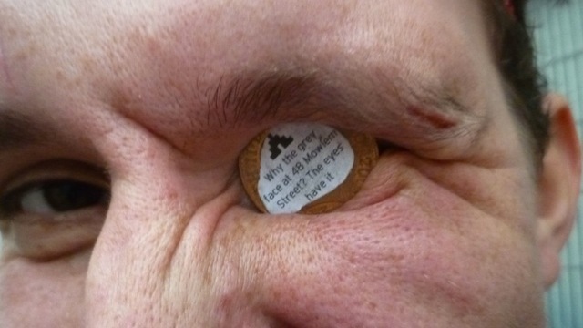A clue, in an eye. 