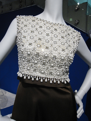 Gorgeous detailing on a brilliant mini dress at the Hartnell to Amies exhibition