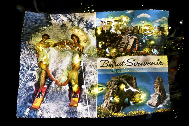 Wonder Beirut #13, Modern Beirut, International Centre of Water-Skiing', from the series 'Wonder Beirut' 1997-2006. Joana Hadjithomas and Khalil Joreige. Courtesy of the artists and CRG Gallery, New York and In Situ / Fabienne Leclerc, Paris. Copyright V&amp;A. Art Fund Collection of Middle Eastern Photography at the V&amp;A and the British Museum