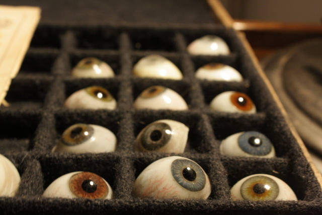 Victorian Prosthetic Eyeballs, Photo by Heather McCalden. Image courtesy of Black Rat Projects.