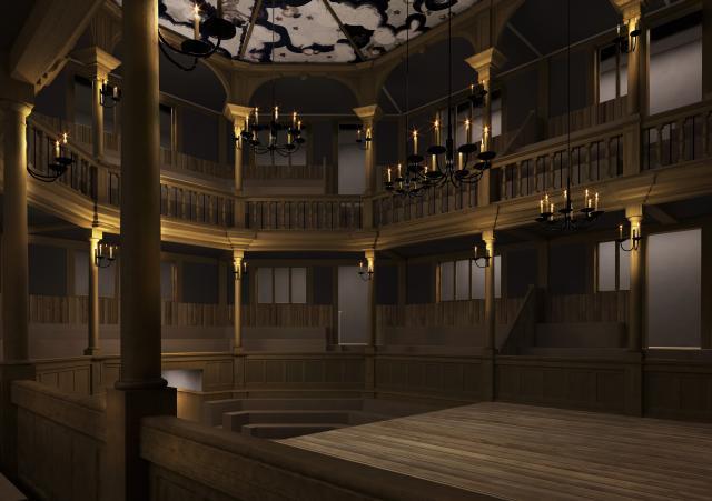 Interior of The Sam Wanamaker Theatre / CGI by Allies &amp; Morrison