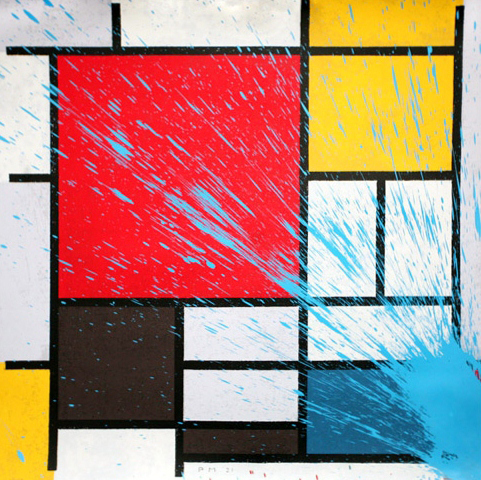 Mr Brainwash: Mondriart blue