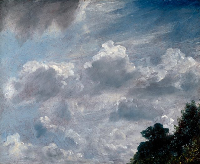 PL000446
 John Constable, R.A.
 Cloud Study, Hampstead, Tree at Right
 11 September 1821
 24.10 x 29.90 cm
 Oil on paper laid on board, red ground
 Photo credit: ÃÂ© Royal Academy of Arts, London; Photographer: John Hammond
 