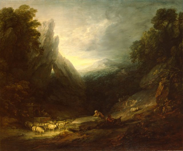 03/1396
 PL001739
 Thomas Gainsborough R.A.
 Romantic Landscape, c. 1783
 Oil on canvas, 153.7 x 186.7 cm
 Photo: Prudence Cuming Associates Limited ÃÂ© Royal Academy of Arts, London
 
