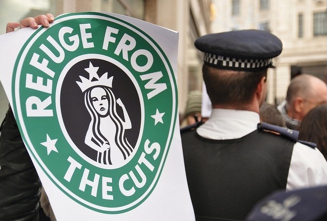 UK Uncut Starbucks protest 8/12/12