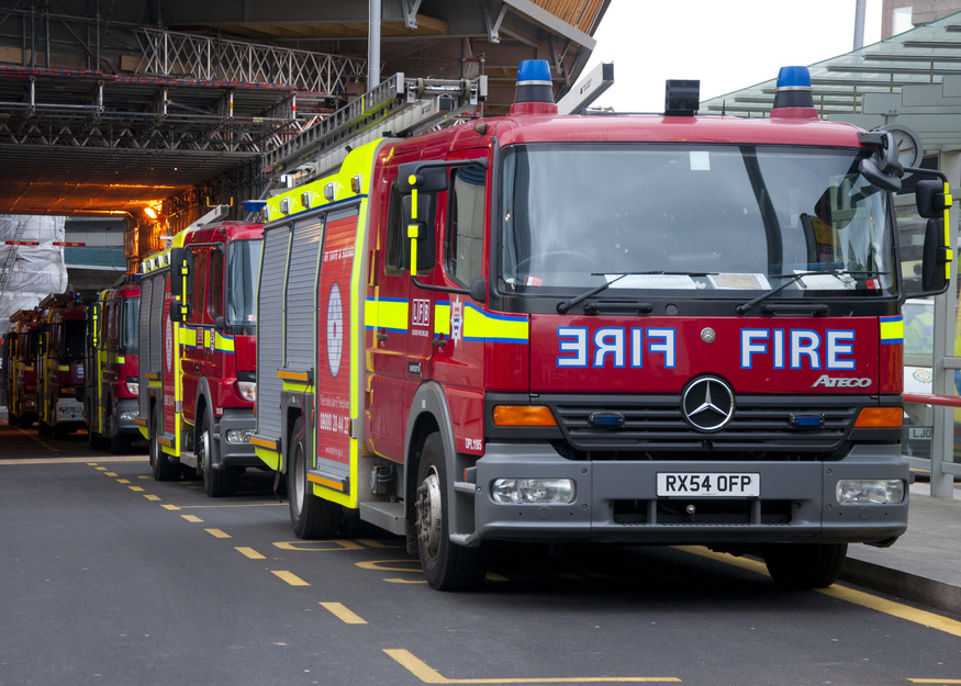 Fire engines parked up beside London Bridge Station