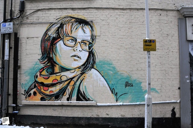Alice Pasquini's piece on Assam Street.